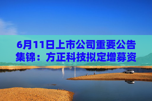 6月11日上市公司重要公告集锦：方正科技拟定增募资不超19.8亿元