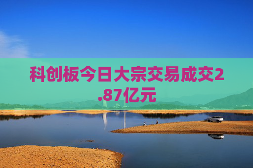 科创板今日大宗交易成交2.87亿元