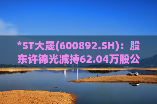 *ST大晟(600892.SH)：股东许锦光减持62.04万股公司股份