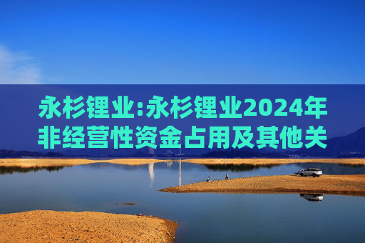 永杉锂业:永杉锂业2024年非经营性资金占用及其他关联资金往来情况汇总表的专项审计报告