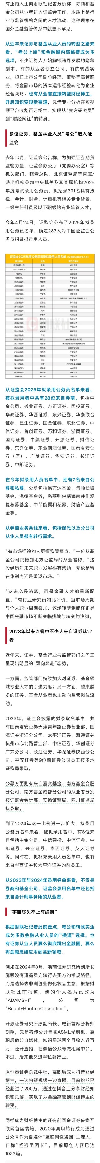 28位券商员工考进证监会