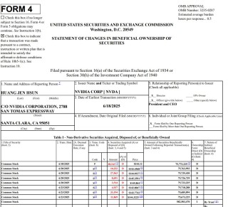 黄仁勋开始减持英伟达：2天套现近1450万美元 最多可达逾8亿美元