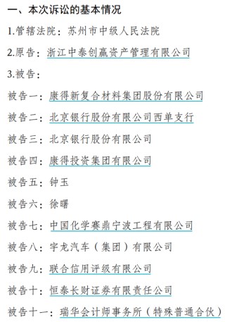 中国化学孙公司涉康得新证券虚假陈述责任纠纷诉讼