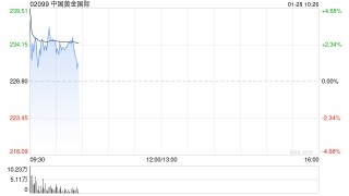 中国黄金国际盘初涨超4% 发布2026年年度产量指引