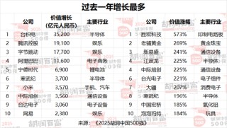 2025胡润中国500强发布：美团退出前十，位列第17位