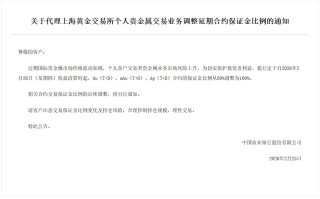 压降风险！今日起农行黄金白银等贵金属延期合约保证金比例上调至100%