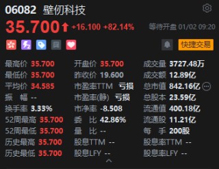 国内GPU龙头壁仞科技港股首日高开逾82%，一手赚3220港元