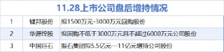 11月28日增减持汇总：中国巨石等3股增持 东方财富等16股减持（表）