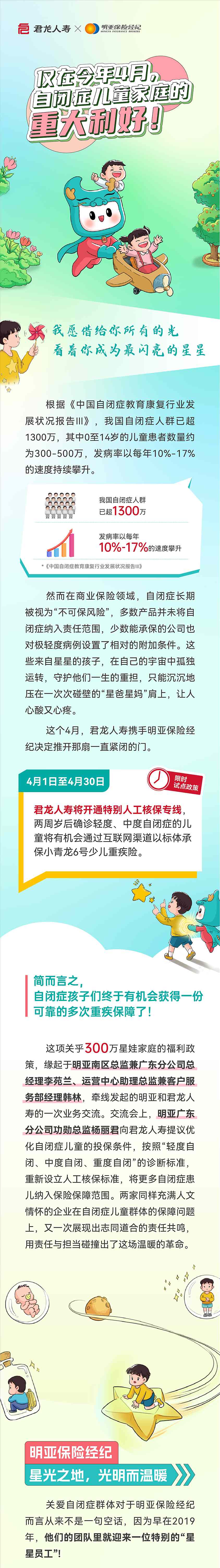 明亚保险经纪携手君龙人寿：为自闭症儿童推开保障之门  第1张