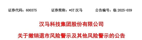 600375，停牌，退市风险解除！  第1张