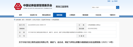 财务资助未合规披露!哈三联及相关责任人被出具警示函 第1张 财务资助未合规披露!哈三联及相关责任人被出具警示函 第1张