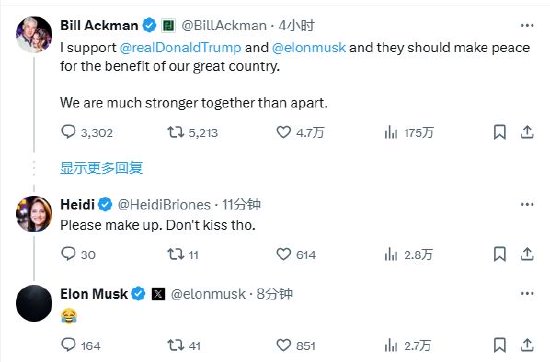 对冲基金大鳄阿克曼呼吁马斯克与特朗普和解，马斯克回应  第1张