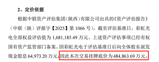 挂牌底价48.49亿元！京东方A拟收购彩虹光电30%股权  第1张