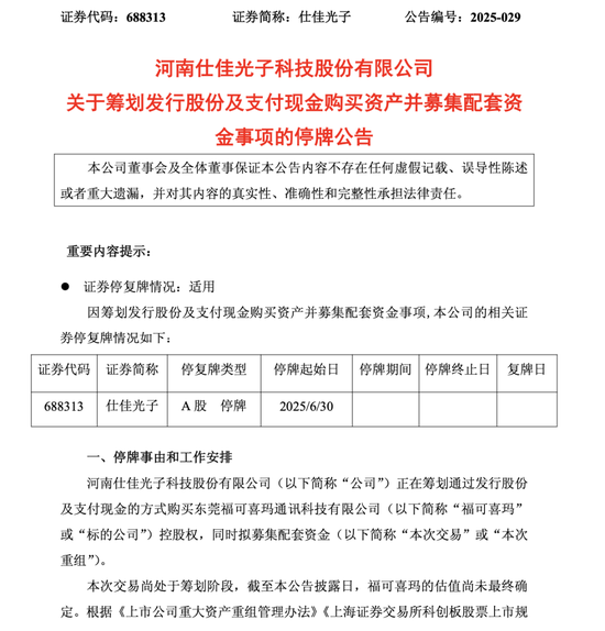 光芯片龙头,出手并购!明起停牌 第1张 光芯片龙头,出手并购!明起停牌 第1张