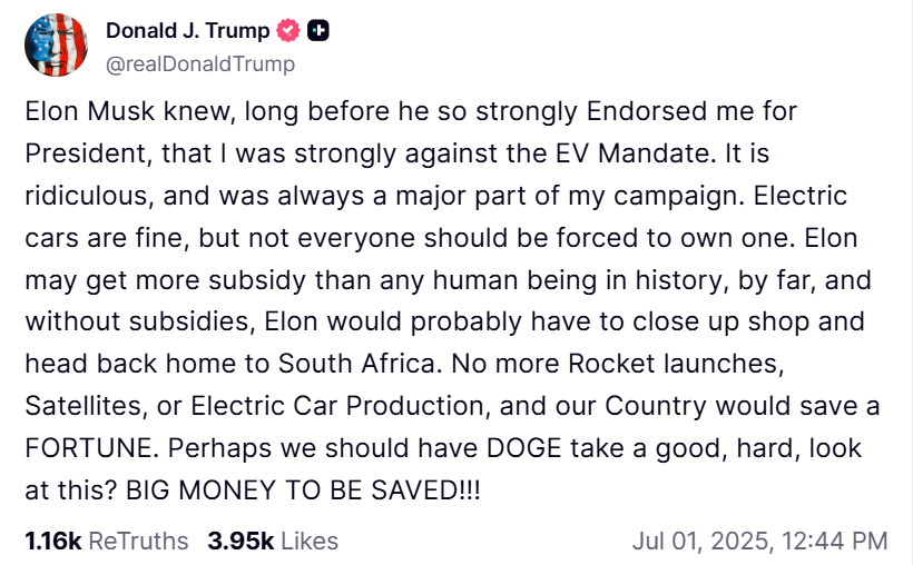 马斯克-特朗普“口水战”全面升级：恶毒互撕、言论充满火药味！  第2张