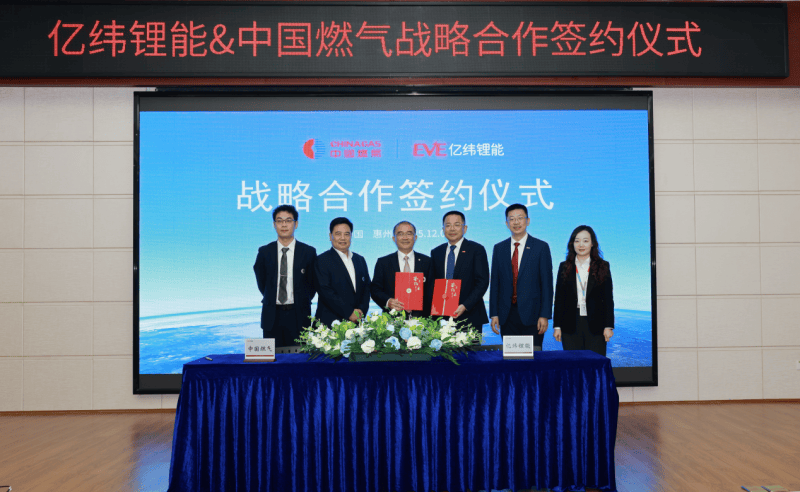 中国燃气与亿纬锂能开启战略合作 携手深耕储能、绿色能源等领域  第1张