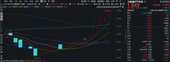 冲击10连阳！大数据ETF华宝（516700）盘中拉升1.9%！宝信软件等3股涨停！机构：数据中心建设或迎需求反弹  第1张