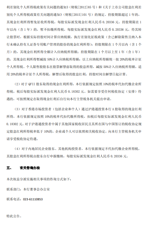 渝农商行:2025年半年度A股拟派发现金红利17.98亿元 第3张 渝农商行:2025年半年度A股拟派发现金红利17.98亿元 第3张