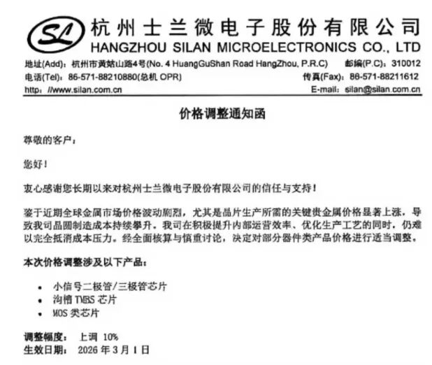 华润微、士兰微、英飞凌等多家半导体厂商涨价! 第2张 华润微、士兰微、英飞凌等多家半导体厂商涨价! 第2张