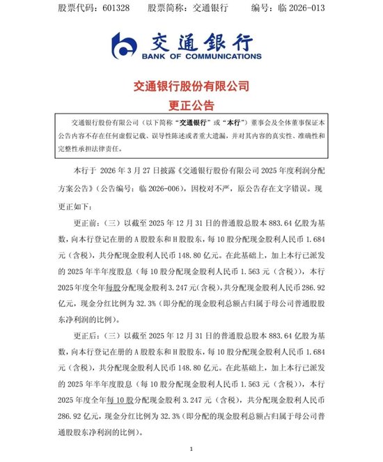 误差超2500亿!交通银行财报出现“低级错误”,董秘何兆斌或担责 第1张 误差超2500亿!交通银行财报出现“低级错误”,董秘何兆斌或担责 第1张
