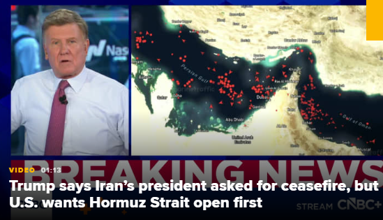 特朗普称伊朗总统已请求停火,但美方要求先开放霍尔木兹海峡 第1张 特朗普称伊朗总统已请求停火,但美方要求先开放霍尔木兹海峡 第1张